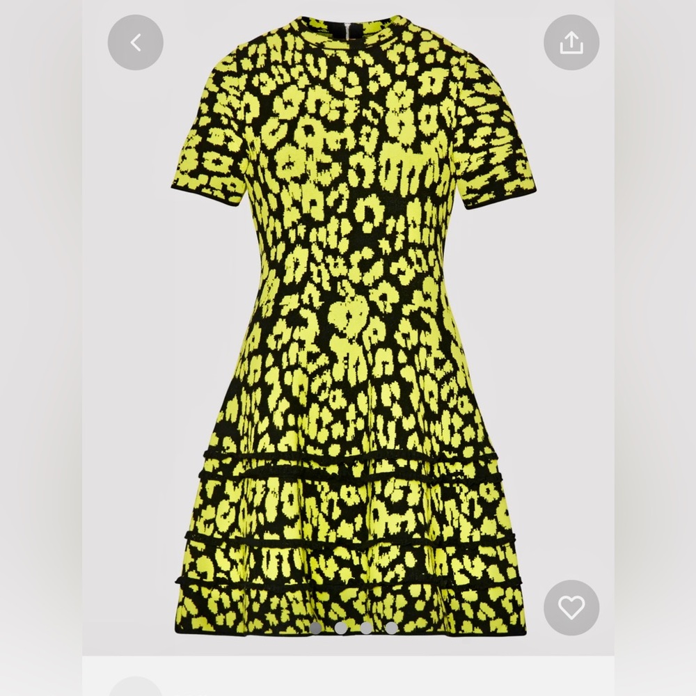 MILLY Rousara cheetah ruffle mini dress